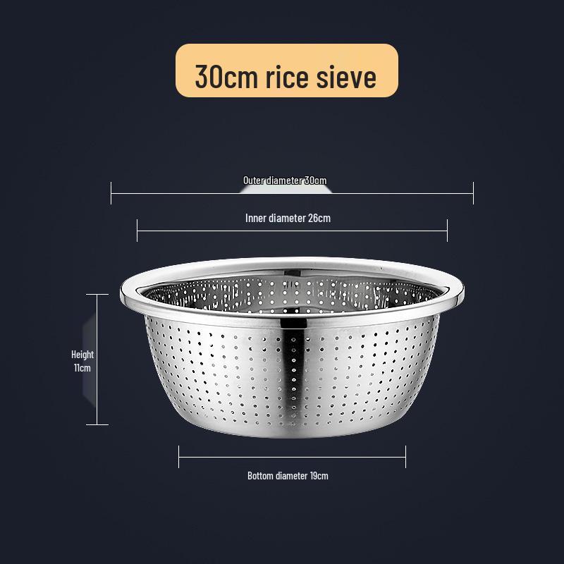 Stainless Steel Double Layer Kitchen Colander and Rice Washer