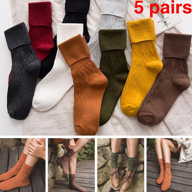 

1 пара теплых толстых женских спортивных носков из мягкого хлопка до щиколотки, повседневные зимние подарки