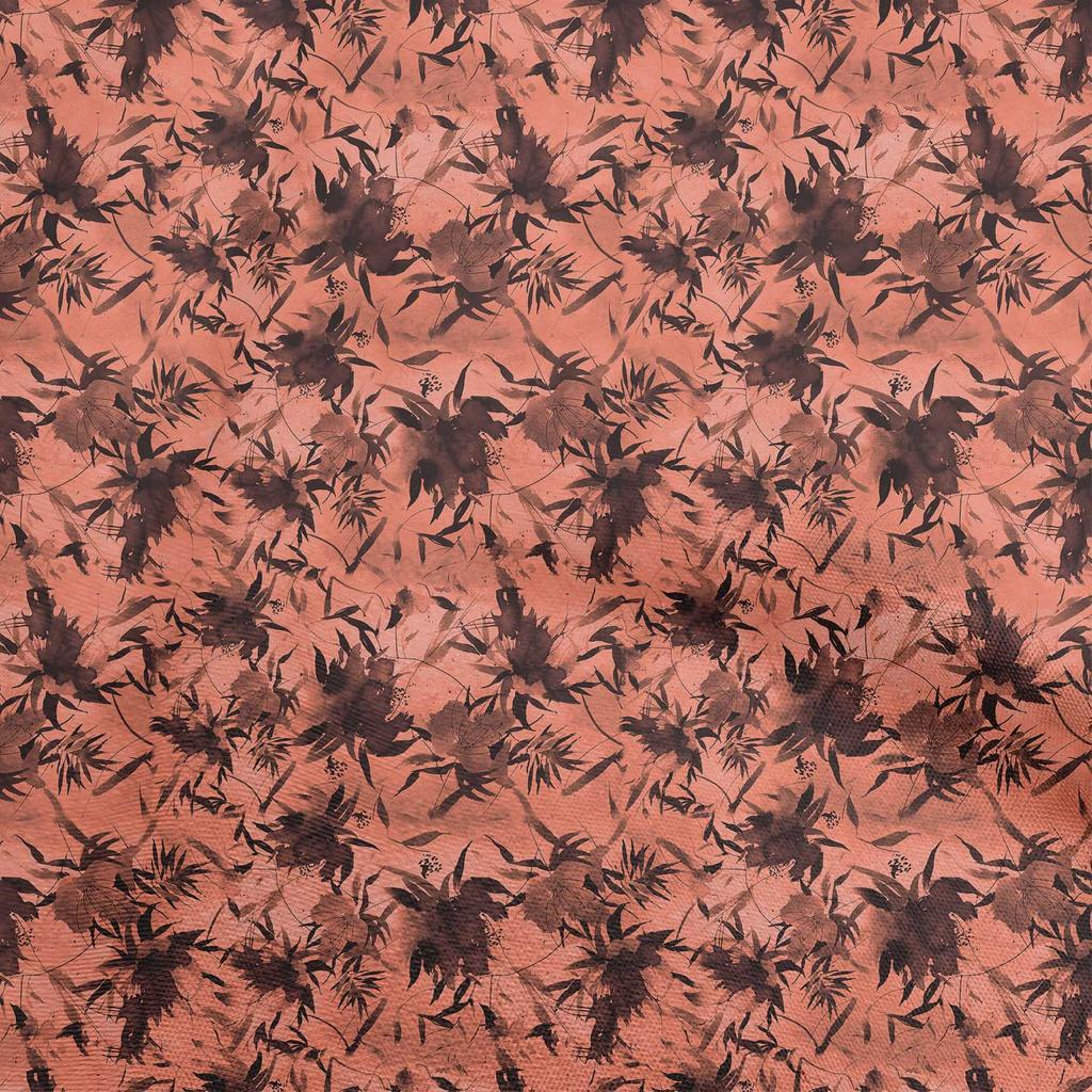 oneOone Cotton Poplin Brown Fabric Abstract Floral Diy Clothing Quilting Fabric Print Fabric By Yard 42 Inch