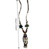 Vintage Ceramic Fish Necklace Tassel Bohemian Style Choker Antique Ethnic Style Necklace  Party