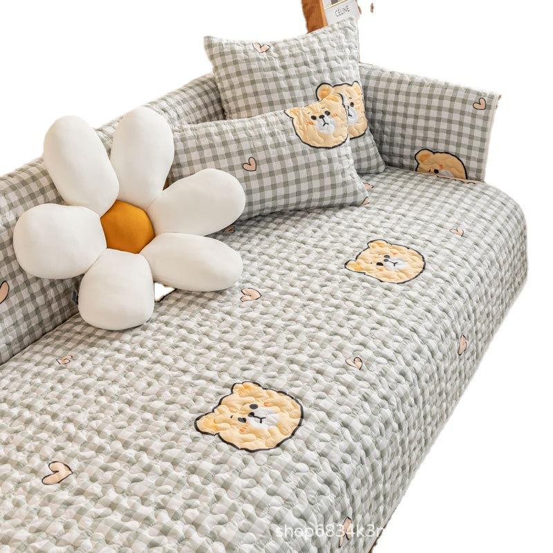 Special Fabric Cotton Sofa Cushion, Universal In All Seasons, Non-Slip, Simple Modern Pure Cotton Cover Towel, Nordic Seat Cushion