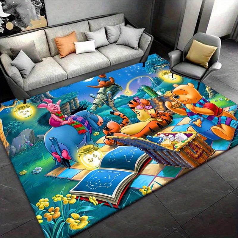 

1pc Winnie and Mickey Mouse Pattern Area Rug Soft Flannel Floor Mat for Living Room, Bedroom, Sofa Coffee Table Floor Mat, Machine Washable 60cm by 90cm
