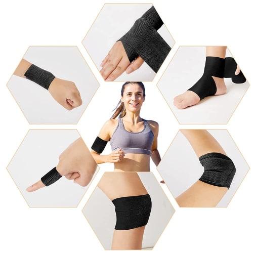 DFsucces Self-Adhesive Bandages, Elastic Sports Tape, Non-Woven Cohesive Fabric, Stretchy, Breathable, Suitable for Sensitive Skin, Multifunctional, f