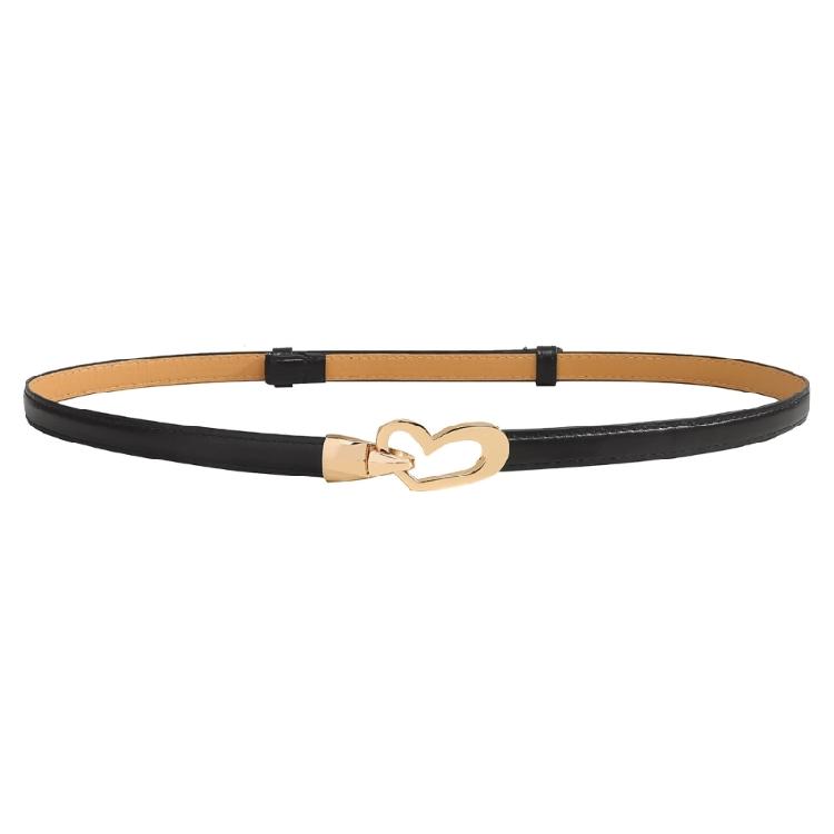 Bequemer Verstellbarer Taillengürtel Slin Taillenband für Damen Stilvolles Herzverschluss-Detail PU-Leder Alltagskleidung
