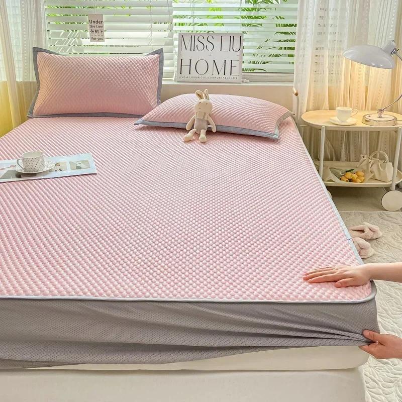 Summer Latex Summer Mat Kit Cooling Feel Bed Pad and Pillowcase Cold Sleeping Bed Mat for Summer Breathable Folding Cool Mat