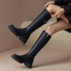 New Platform Women Knee Chunky Heels Boots Fashion Belt Buckle Knight Long Booties Autumn Winter Female Thick Heel Shoes