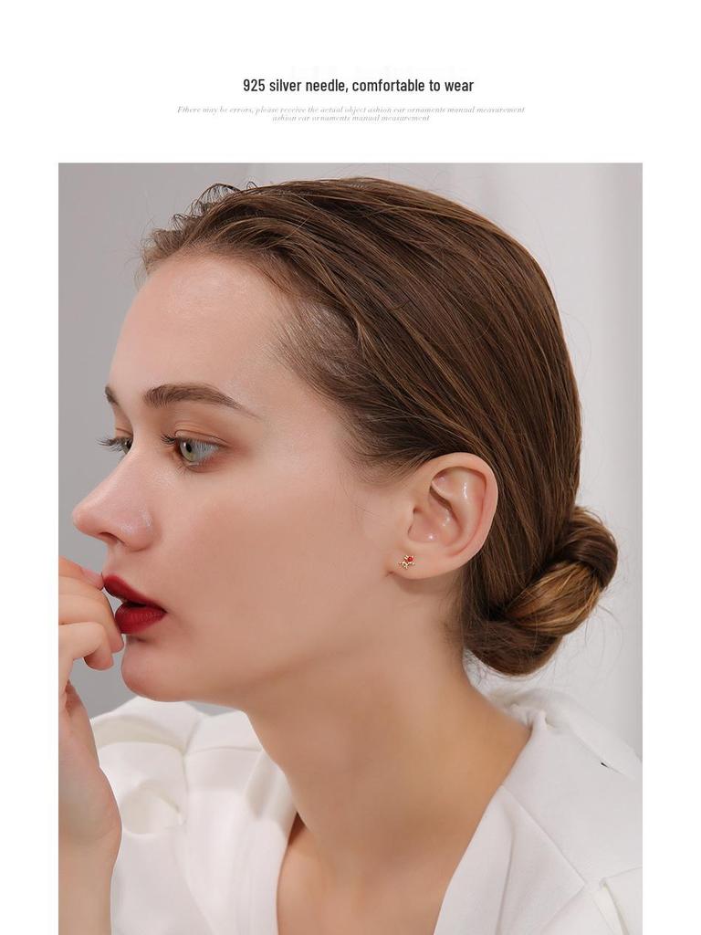 Della 925 Silver Christmas Reindeer Stud Earrings Set: Cute, Stylish Autumn/Winter Design for Women