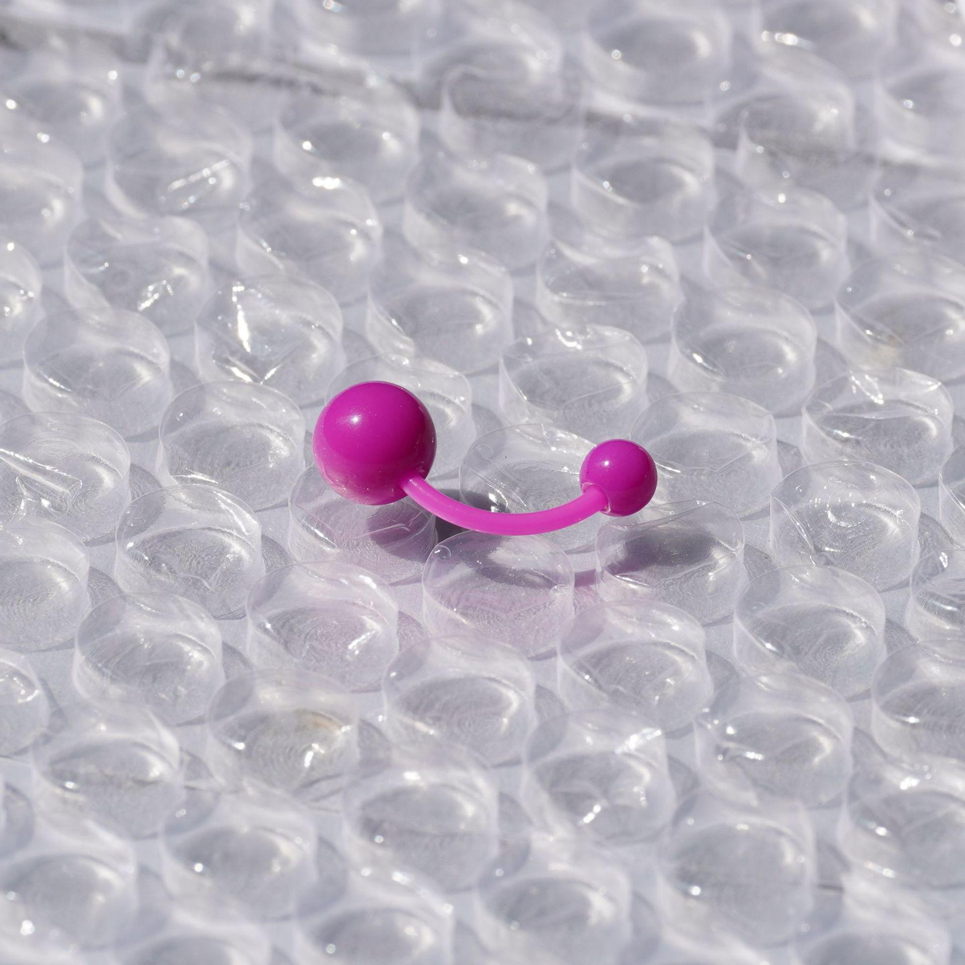 

Акрилова цукеркового кольору УФ м яка прикраса для пірсингу пупка 1.6mm Rod, 10mm Length світло-фіолетового кольору