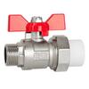 PPR Male Thread Union Ball Valve, 1/2" External Thread, Full Bore, Copper Water Heater Pipe Valve.