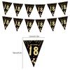 Black Gold Bunting Birthday Party Triangle Pennant Decoration Photography Props for Adult Teen Birthday Party Decoration