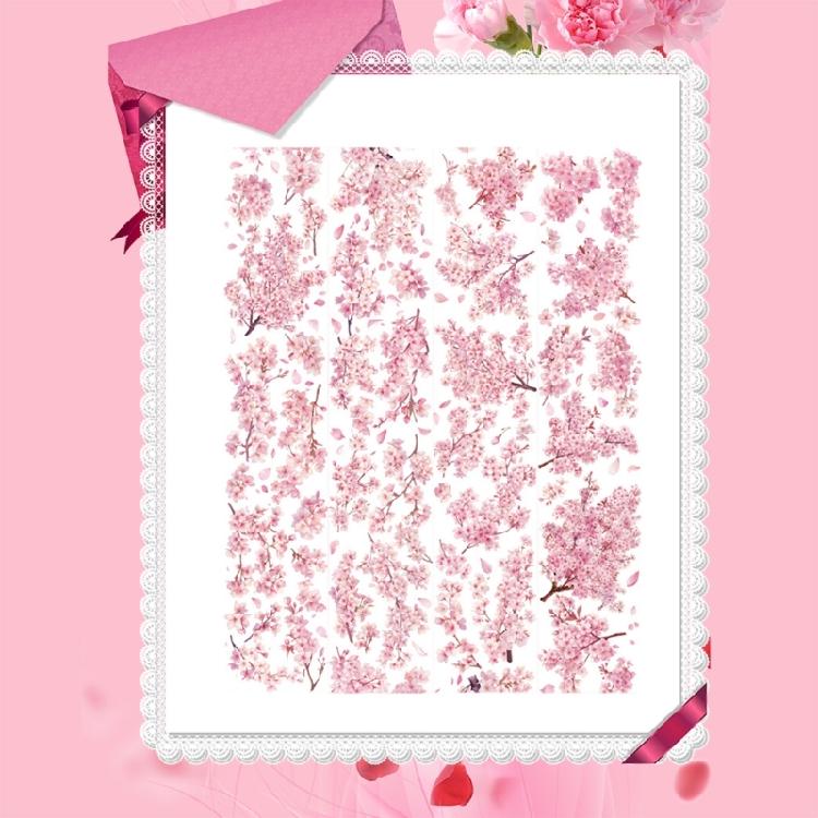 Flower Decorative Tape Water Resistant PET Tape Aesthetic Scrapbooking Tape for Journal Photo Album Planner Wrapping