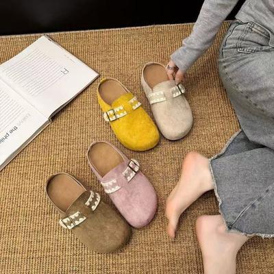 Design Sense Small Bag Head Slippers Outer Wear 2025 Summer and Autumn New Fashion Simple Height Increase Boken Shoes