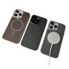 15 16 17 Pro Max Carbon Fiber Texture Magnetic Wireless Charging Phone Case for IPhone 16 Plus Matte Leather Protection Shell