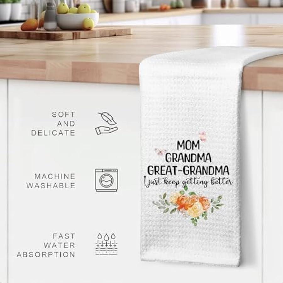Great Grandma Weave Kitchen Towels Dish Towels Dish Cloth Grandma Gifts from Grandson Granddaughter Grandma Tea Hand Towel for