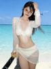 2026 Elegant Women's Long Sleeve Knit Bikini Set: Push-Up Swimwear for Vacation