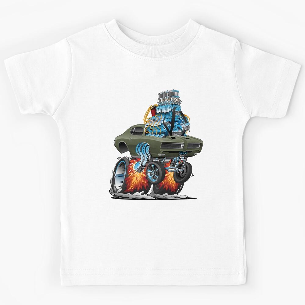 Classic American Muscle Car Hot Rod Cartoon Vector Illustration Kids T-Shirt 160