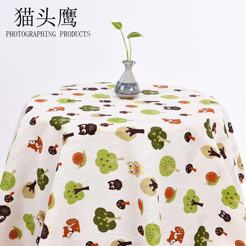 

Cotton and Linen Rectangular Ins Student Table Cloth Owl 200*150cm (multi-shot cut according to size)