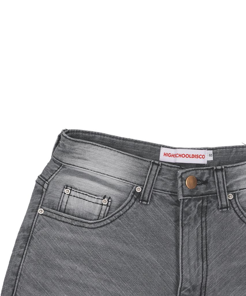 High School Disco Vintage Washed Denim Long Skirt