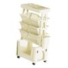 Mobile Bookshelf Cart Storage Trolley on Wheel Multipurpose Rolling Bookcase