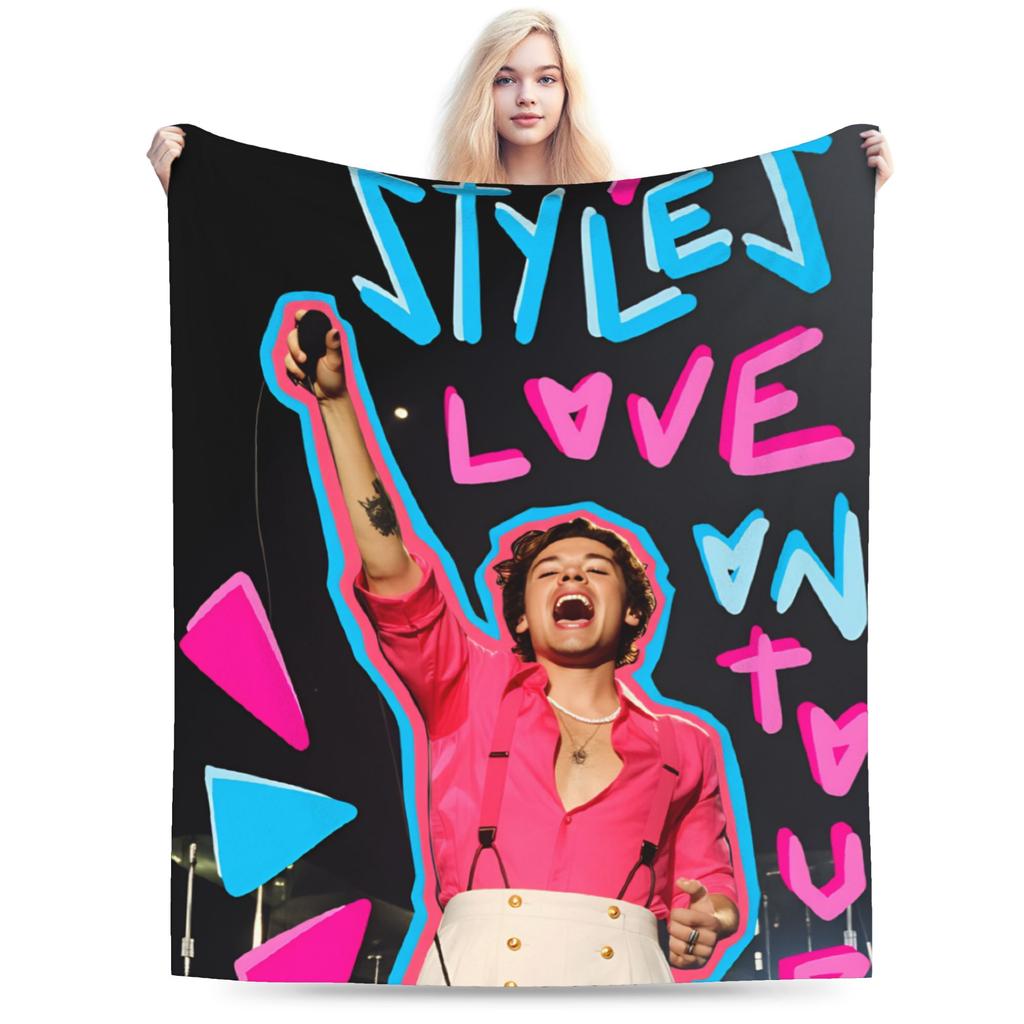 H-Harry Styles Warm Soft Blanket Girls Boys Plush Throw Blanket Graphic Living Room Flannel Bedspread Sofa Bed Cover
