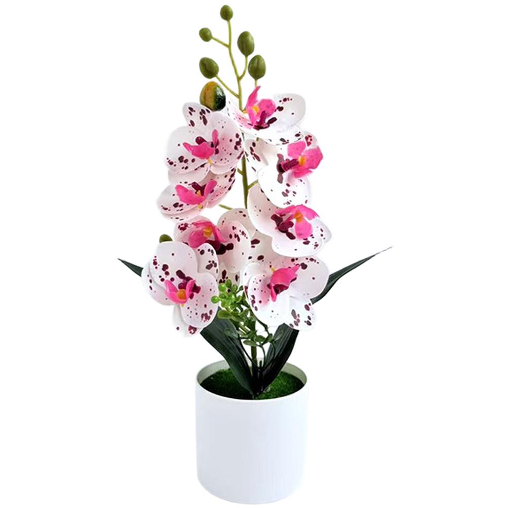 Artificial Orchid In Clean-Line Round Pot for Residential Commercial Indoor Decor For Home Office Cafe Setting