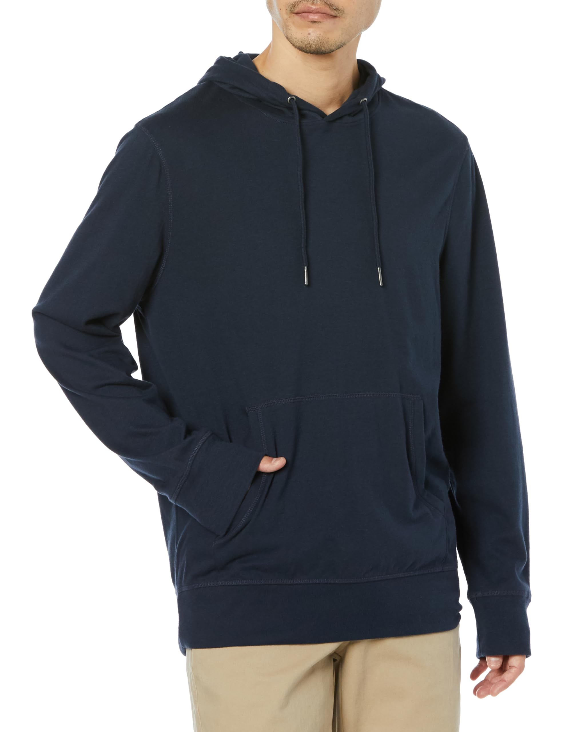 

Amazon Essentials Men s Lightweight Jersey Pullover Hoodie, Navy, Size L