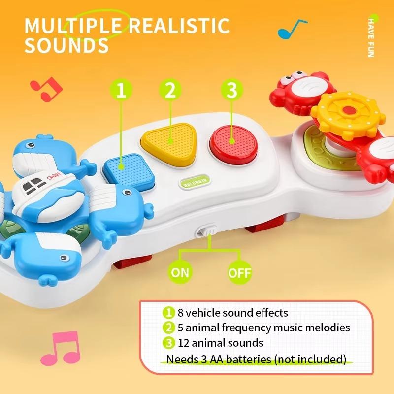 Baby Sensory Fingertip Rotating Toy with Music Sounds Cartoon Fun Suction Cup Spinner Baby Stroller Rotary Early Educational Toy