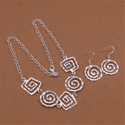Klassische 925 Sterling Silber Schmuck Sets Feine Retro Gewinde Ohrringe Neckalce Für Frauen Mode Party Hochzeit Weihnachten Geschenke