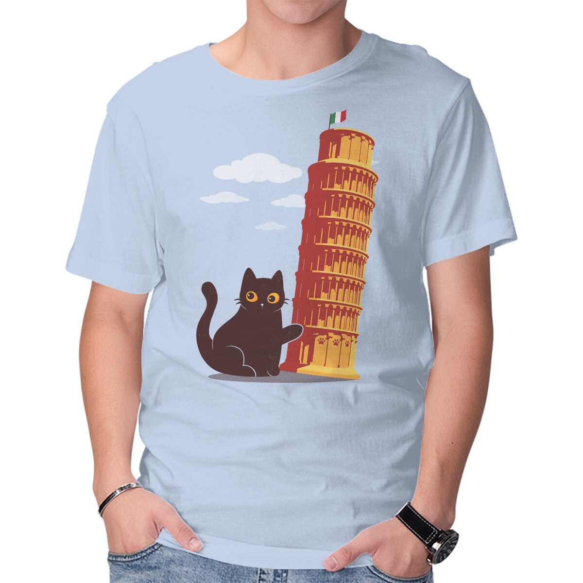 Unisex Crew Neck T-Shirt Purrfectly Tilted Graphic Short Sleeve Casual Tee XXXXL