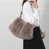 Yogodlns Women's Autumn and Winter Handbag Imitation Fur Fashion Hundred with Plush Bag Solid Color Large Capacity Zipper Shoulder Bag