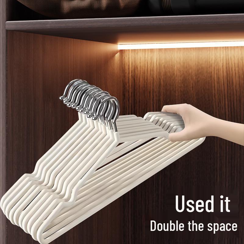 10-Piece Set of Seamless Non-Slip Chrome-Plated PVC Hangers