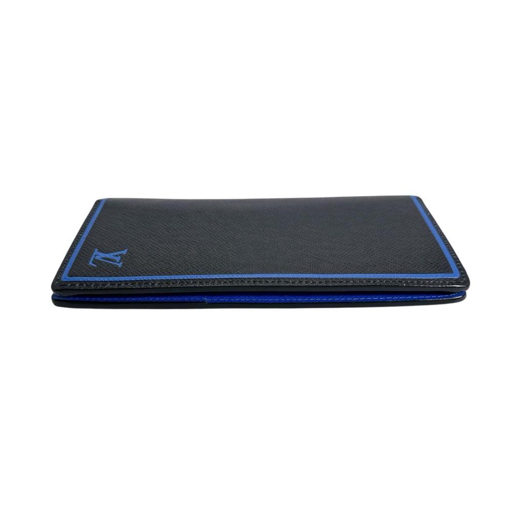 Louis Vuitton Portefeiulle Â· Brother Long Wallet Taiga Blue X Black Mens M63300 Used