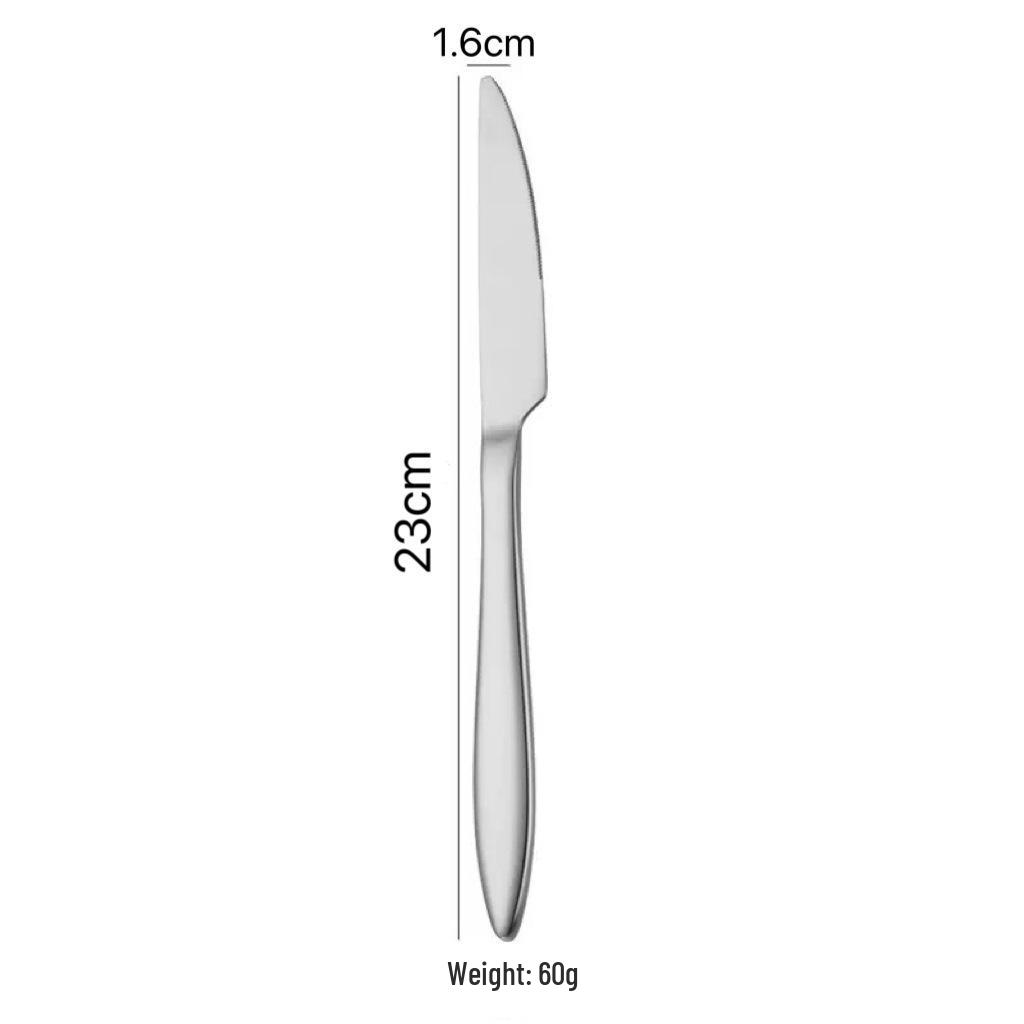 Gold-Plated 410 Stainless Steel 5-Piece Western Cutlery Set - Knife, Fork, Dessert Spoon