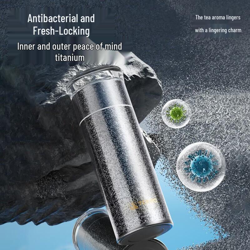 TOMIC Titanium Lid Insulated Tea Infuser Mug