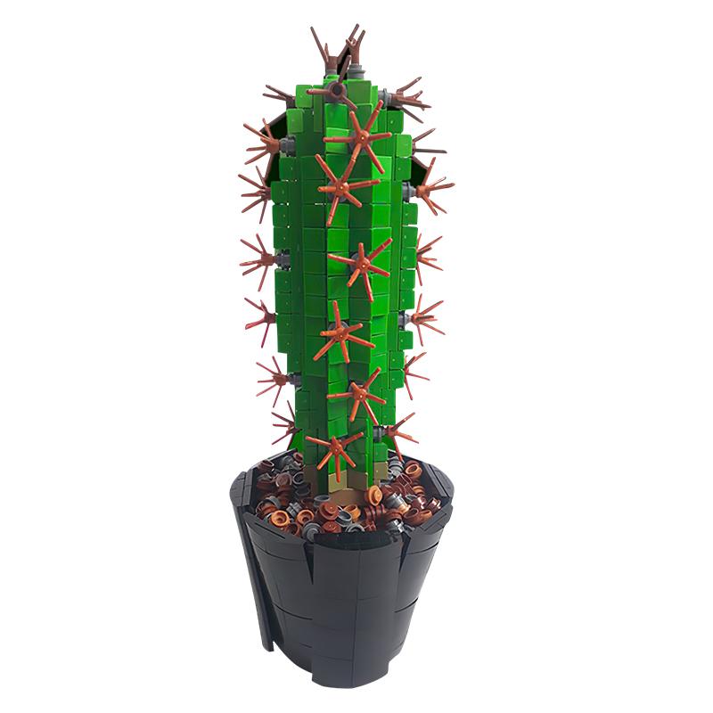 MOC DO IT YOURSELF Cactus Construction Bricks Bouquet 3D Model Toy Home Decor Plant Potted Assembly Romantic Set Brick Toy Child Gift Idea
