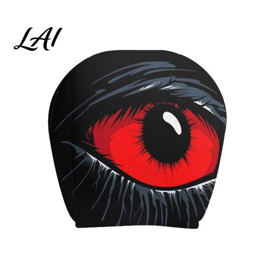 Humorous Car Seat Protectors Scary Ghost Face Headrest Covers Funny Expression Auto Spooky Cartoon Decoration for SUV Truck Elastic Vehicle Interior