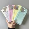 Jelly Card Slot Bag Clear Phone Case For For Iphone 16 15 14 13 12 11 Pro Max Candy Color Wallet Photo Pocket Soft Protective Cover