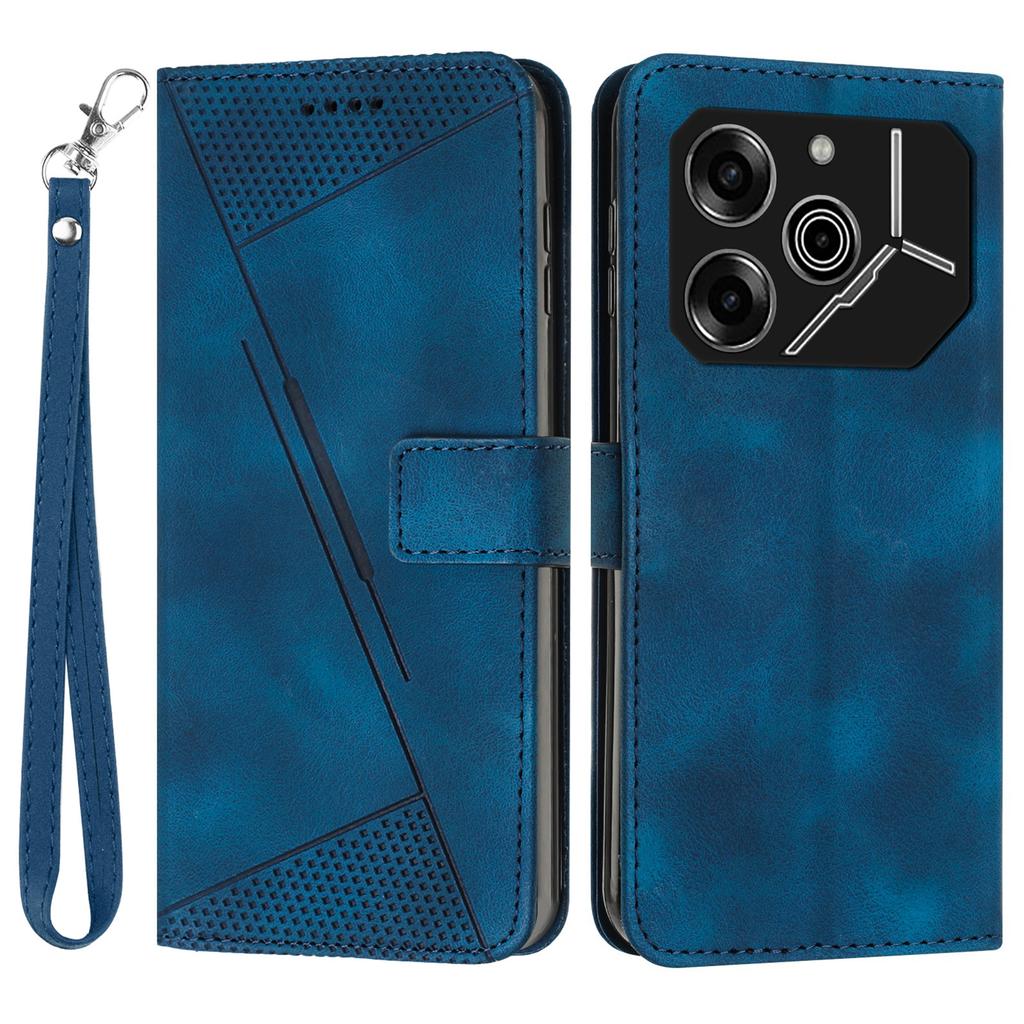 For TECNO Pova 6 Pro 5G LI9 Case Triangle Imprinted PU Leather Wallet Smartphone Cover