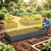 Metal Raised Garden Bed Planter Box Outdoor Planters for Growing Flowers, Herbs, Grey, 241x90.5x30cm