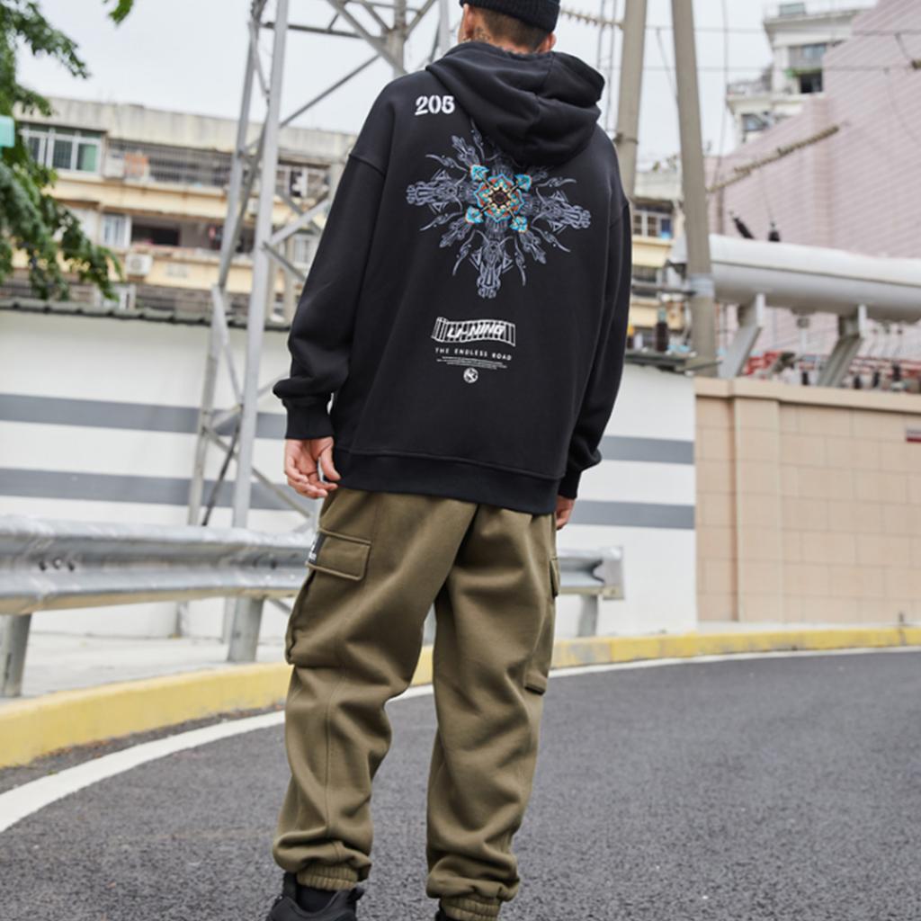 Li-Ning X Dunhuang Museum Co-Branded Cf Trace Series Casual Sports Hoodie Men Hoodie Black AWDQC51-3