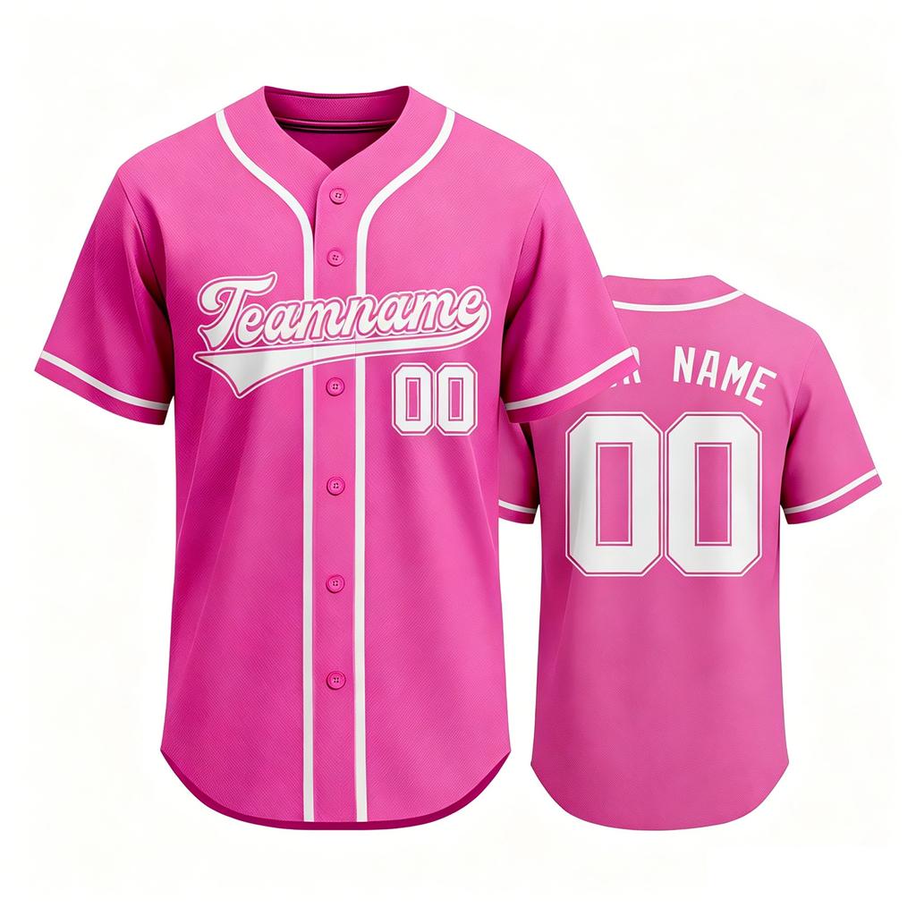 Benutzerdefiniertes Baseballtrikot Kurzarm Knopfleiste Personalisierte Teamnummer Gestickt Sportshirt für Männer Frauen
