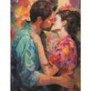 5D DIY Full Circle Diamond Painting "Lovers Kiss" Embroidery Cross Stitch Home Decor Gift
