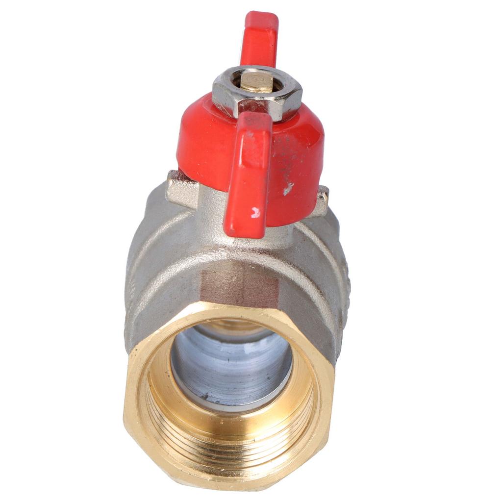 Nickel plated standard ball valve with gland, PN16, 3/4 inch PN16 with butterfly valve