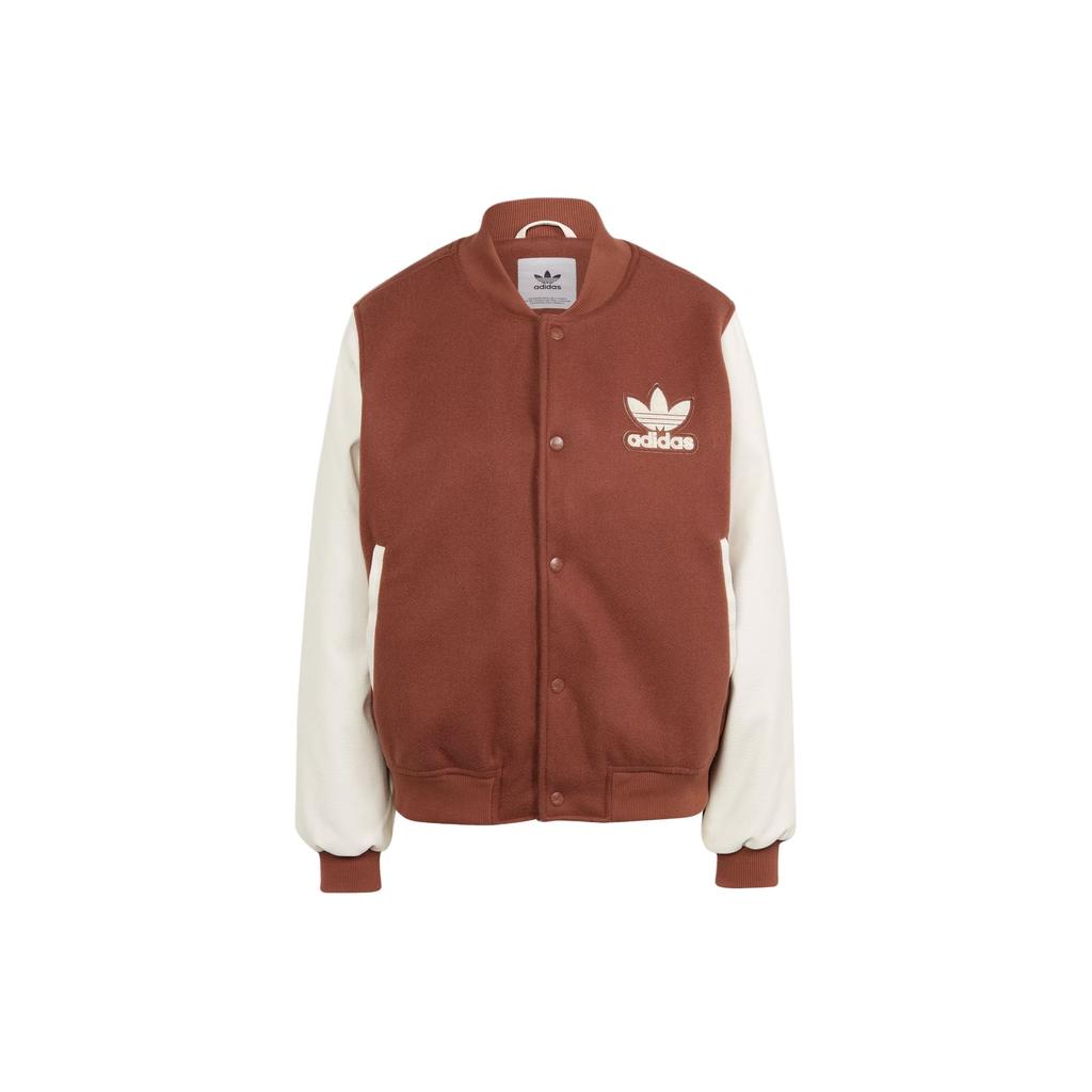 Adidas Originals Vrct Graphic Jacket Letter Logo Towel Embroidery Color Block Loose Sports Jacket Women Jacket Brown IS5742