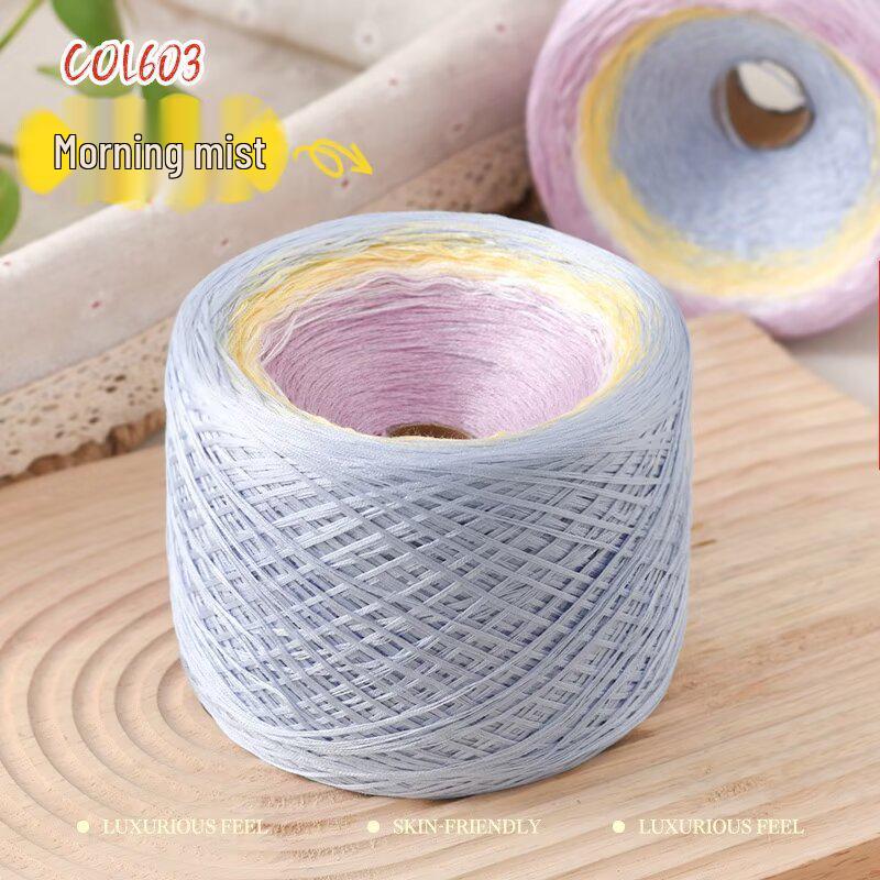 Gradient Mercerized Cotton Yarn for Handmade Knitting and Crochet - Ideal for Shawls, Scarves, Short-Sleeved Dresses, and More.