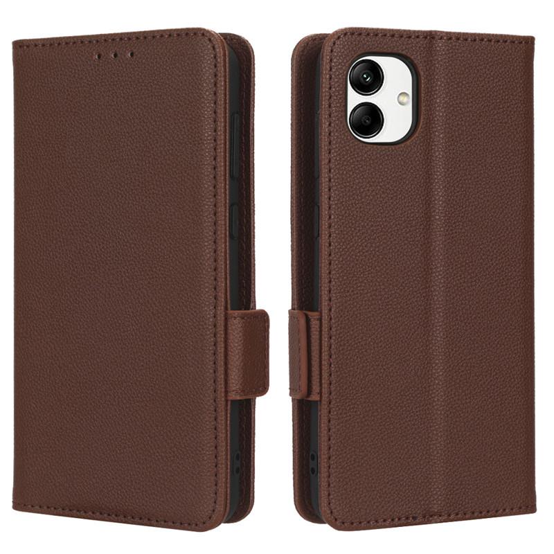 Compatible Leather Flip Case with Card Holder for Samsung Galaxy A04 4G & M13 5G - Lychee Pattern