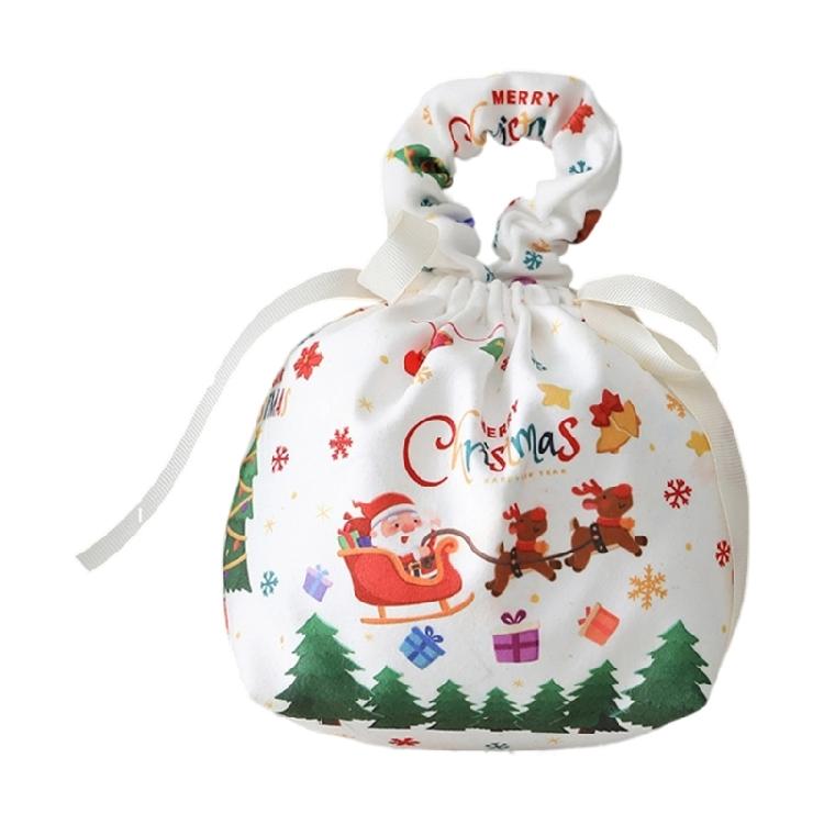 Holiday Party Cloth Candy Pouches Portable Soft Fabric Holiday Gift Wrapping Bag for Christmas Eve Celebration