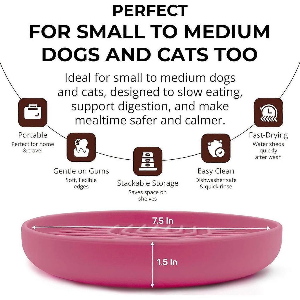 Slow Feeder Dog Bowls, Anti-Choking, Puzzle Silicone Dog Feeding Bowls with Non-Slip Base, Dishwasher Safe, BPA-Free Slow Eating Dog Bowl for Medium t