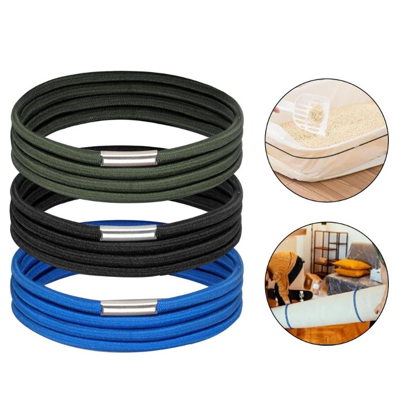 3PCS Efficient Rubber Garbage Bag Retainers Stretch Elastic Bands For Indoor Outdoor Trash Containers Efficient Bands