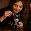 Bastelset für Kinder und Erwachsene Skelett Hexe Patchwork-Set, Gothic Mädchenpuppe DIY Gruselige Halloween-Näherei für Erwachsene Teenager Handgemachtes Geschenk Handarbeits-Starter